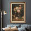 Bouquet de fleurs et oiseau - peinture sur toile encadrée-86450406
