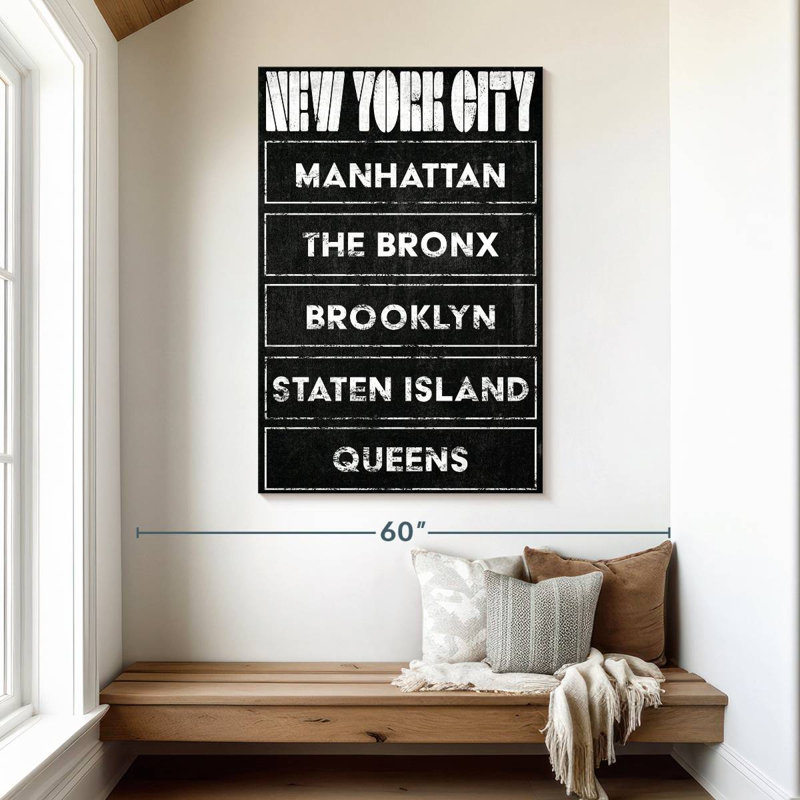 Aime Boroughs de New York, H 48 po x l 32 po
