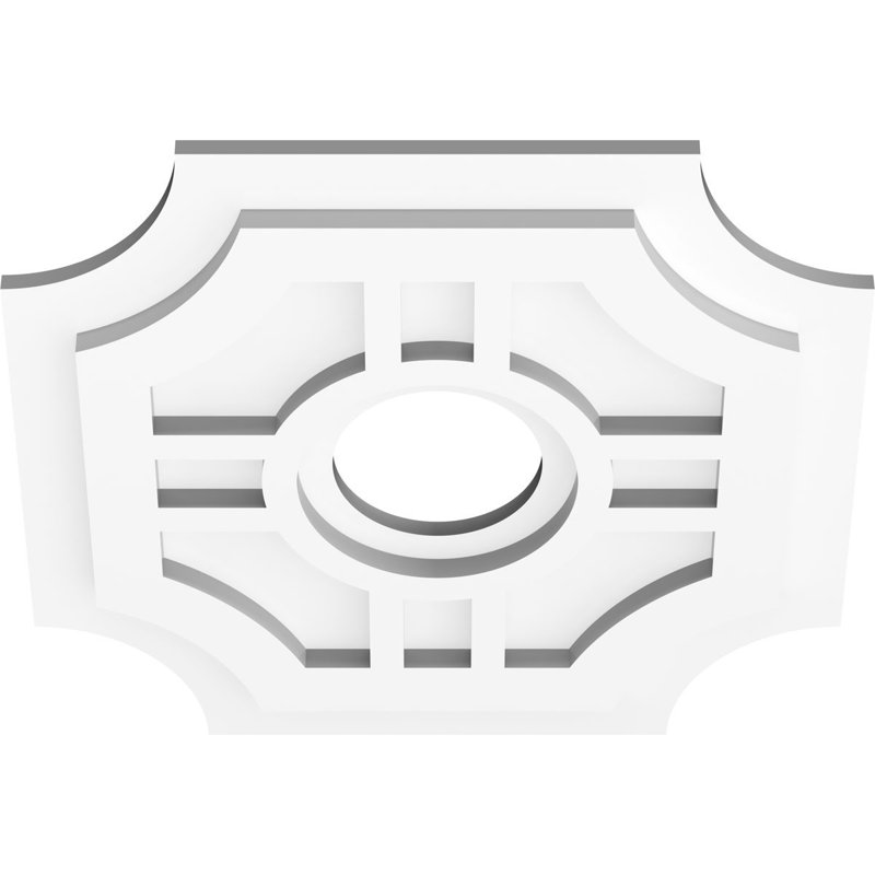16" White PVC Contemporary Ceiling Medallion