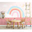Papier peint amovible arc-en-ciel, ciel, croissant de lune, étoiles et nuages-99178479