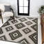 Tapis intérieur / extérieur noir / crème Caherty-1214024147