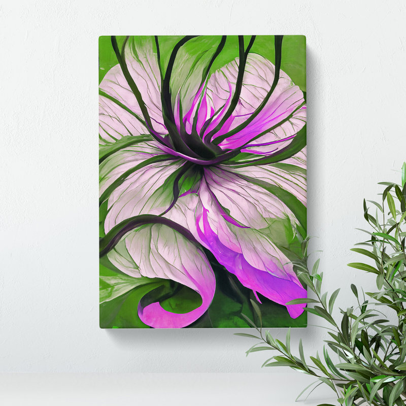 Flowing Abstract Floral No.1 - Wrapped Canvas Print, 50cm H x 35cm W x 3cm D
