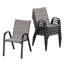 Chaises de salle à manger pour l'extérieur peu encombrantes, textilène métallique, ensemble d'extérieur moderne