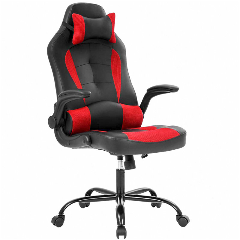 Gaming Chair Height Adjustable PC Gaming Chair Computer Chair Swivel Rolling Desk Chair, Red