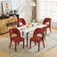 Chaises de salle à manger d'intérieur en chenille rose de style contemporain, de 2, évidées, sièges confortables et haute capacité de charge - 2 pour la pièce, structure facile à assembler