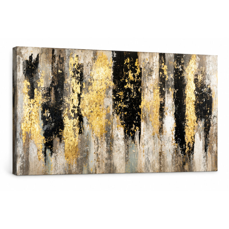 Art urbain sur toile abstraite urbaine, 27.5"H x 55"W x 1.5"D