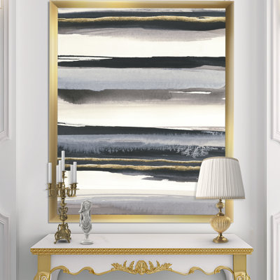 " Gold Watercolor Amethyst I " Painting Print