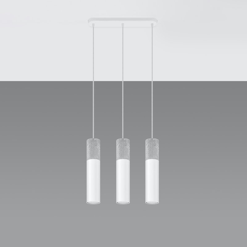 Amberle 3 - Light Cylinder Pendant, White