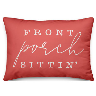 Textual Outdoor Reversible Throw Pillow