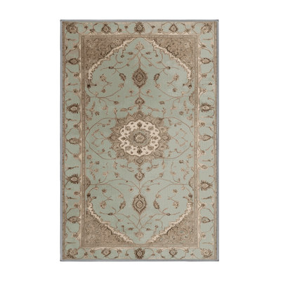 Tapis gris Tabriz lavable à la machine