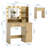Vanity Desk with Mirror and 10 LED Bulbs, Modern Makeup Table Including Charging Station (USB & Type-c),Large Storage Shelves,Hairdryer Rack & Cushioned Stool,3 Lighting Modes Dressing Set for Bedroom-642773002