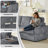81" Reversible Sleeper Sofa Bed With Storage Chaise, 3-in-1 L-shaped Pull-out Couch Featuring Charging Station, Cup Holder & Side Pocket, Plush Corduroy Upholstery, for Living Room, Apartment-1615084454