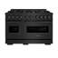 ZLINE 48" Classic Double Oven Gas Range in Black Stainless w/ 8 Brass Burners