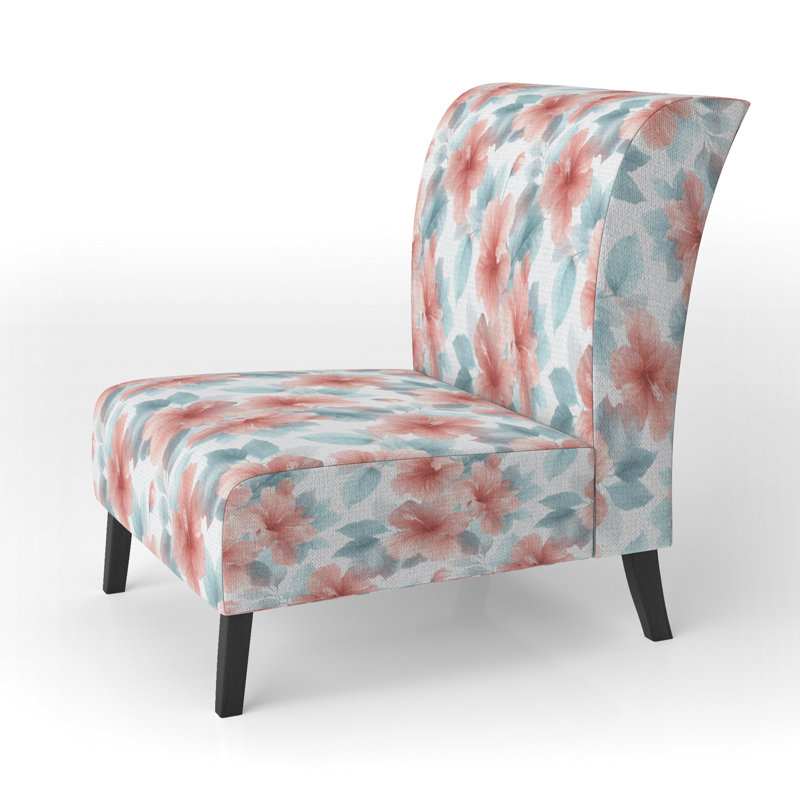 Fauteuil de chambre Coastal Accent - Pastel Hibiscus Breeze, Sans accoudoir