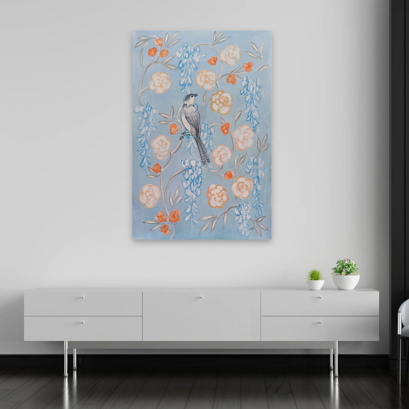 Heirloom Chinoiserie Bird I, H 60 po x l 40 po