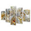 «Whirling River Dynamics Gold and White I - Abstract Spirals», art mural sur toile 5 pièces-1630257169