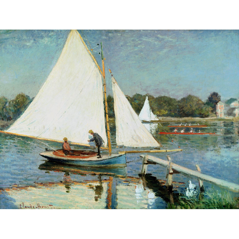 Adhésif mural Monet, voile à Argenteuil (1874), H 50 po x l 72 po
