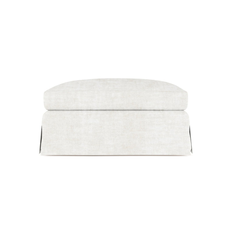 Ludlow Ottoman, Plush Velvet Blue Print, Ebony
