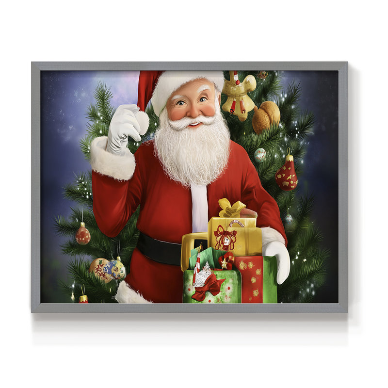 Chirstmas Art-LII -Framed Print - Restickable, H 22 po x l 28 po, Gris
