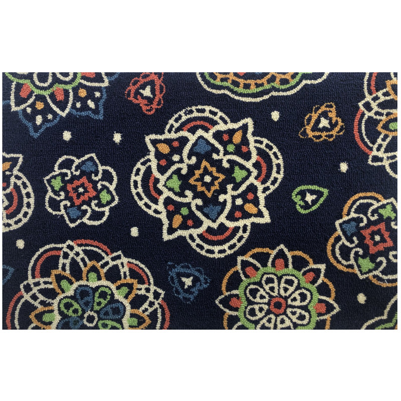 Raquette Looped / Hooked Geometric Rug, Rectangle 2'6" x 4'