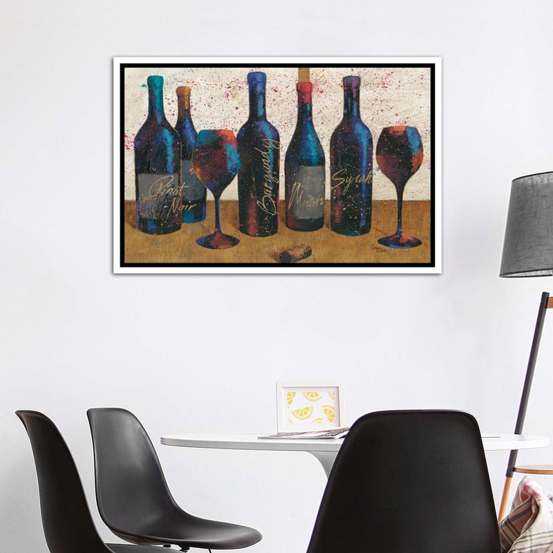 «Wine Splash Light I» par All That Glitter - reproduction d'art, H 40 po x l 60 po x 1,5 po, Toile blanche encadrée