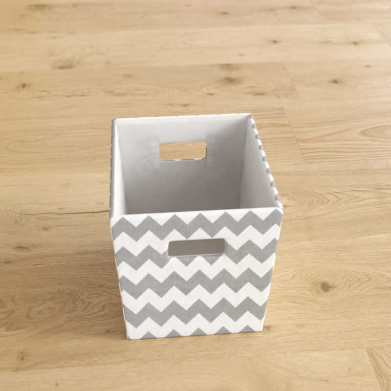 Panier en tissu à chevron trapézoïdal à chevrons, H 11 po x l 11 po x P 11 po, Gris