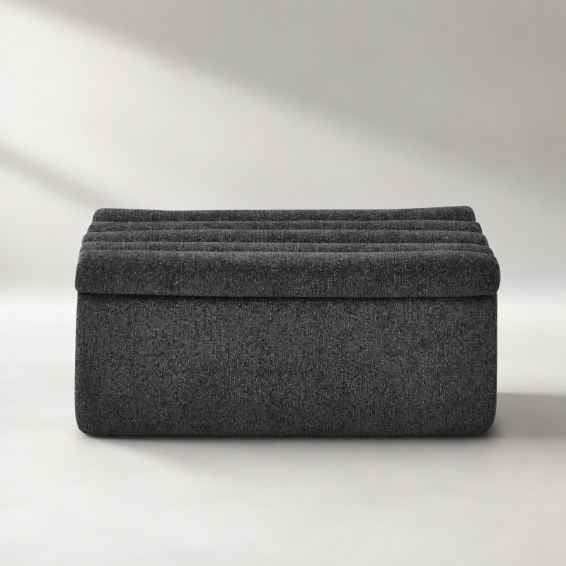 Pouf polyvalent en chenille pour canapé modulaire, solution d'assise compacte et confortable pour toutes les pièces, Noir