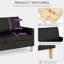 65" Black Faux Leather Sofa