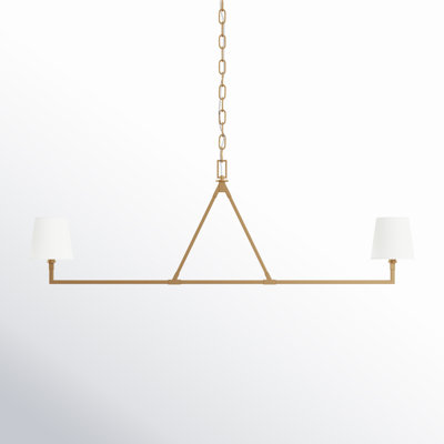 2 - Light Metal Dimmable Linear Chandelier