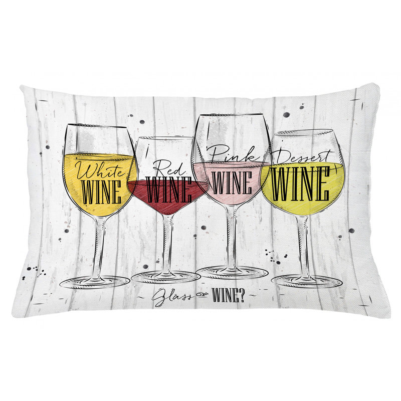 Housse de coussin lombaire d’intérieur/d’extérieur à vin, 16 po x 26 po