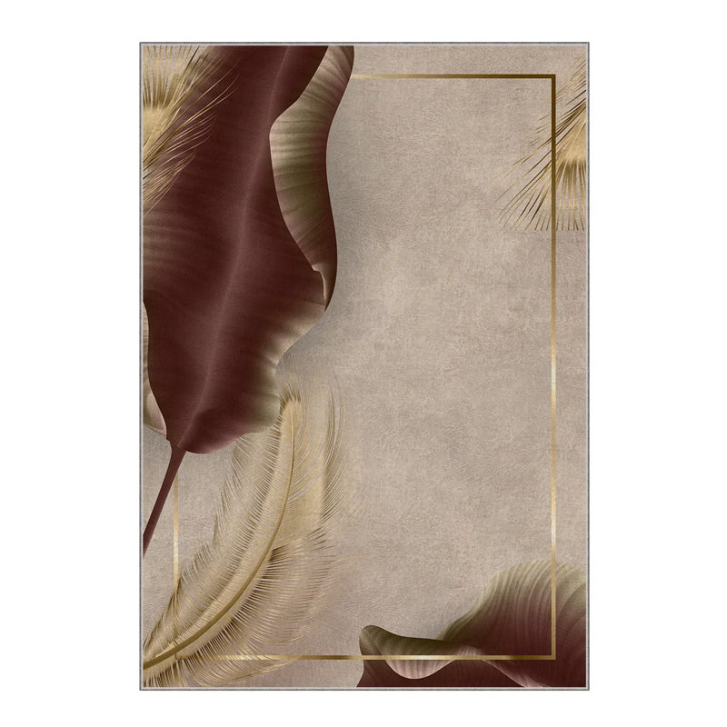Luxurious Woven Carpet, 100% Polyester, 70.9 x 110.2 Inches | 740 g/m², Non-Slip Felt Dot Underside, 0.2 Inch Pile Height | Machine Washable, Easy Care, Perfect for Living Room & Bedroom Décor