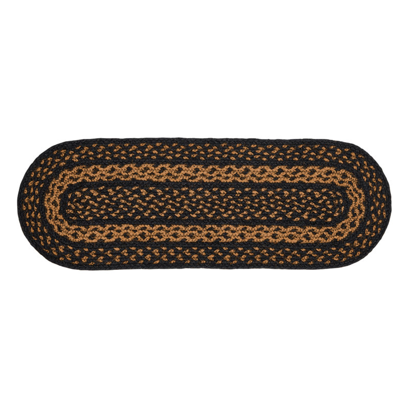 Chemin de table en jute noir et brun clair