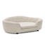 Lin, lit pour animal de compagnie, grands chiens, ovale semi-fermé, épais, bande magnétique surdimensionnée, beige, tissu pour chien, conception, chiens