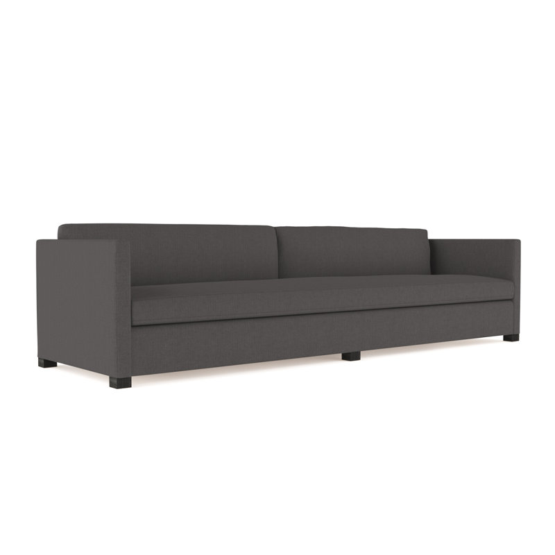 Madison Sofa, Box Weave Linen Graphite, 33" H x 84" W x 41" D, Weathered