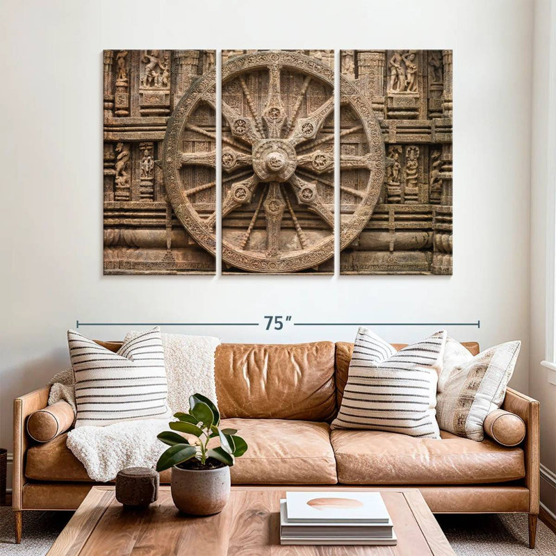 Senne rétro en bois sculpté, H 42 po x l 65 po