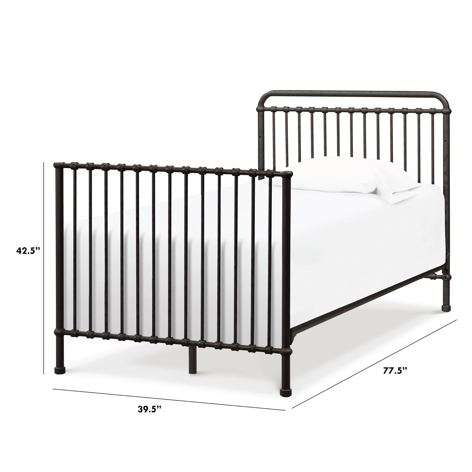 Winston Twin Bed Rails, Vintage Iron