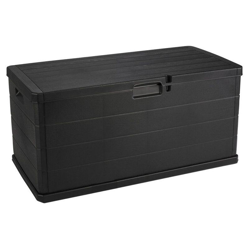 17 Stories Nylaya 118cm W 92.4602L Plastic Deck Box, Black
