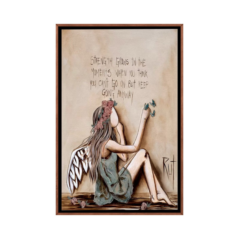 Strength Grows - Painting Print on Canvas, 66.04 cm H x 45.72 cm W, Classic Brown Wood Framed