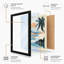 Tropical Sun and Palms Geometric - Framed Print-2132479160-2132479165