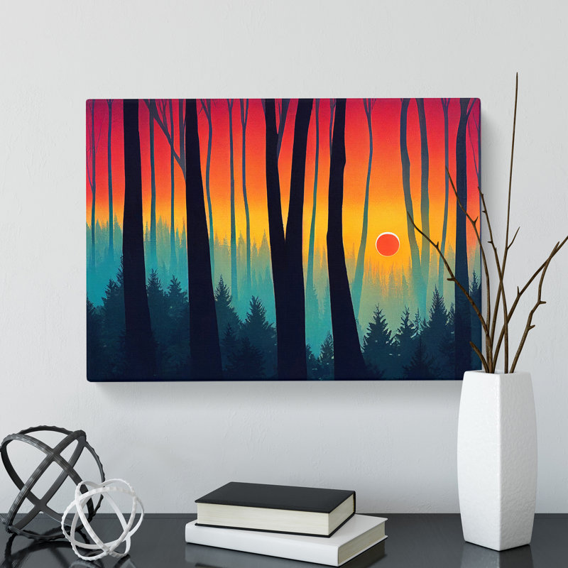 Bold Summer Forest Sunset Vol.3 - Wrapped Canvas, 40cm H x 60cm W x 3cm D