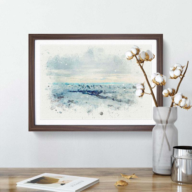 Mountains of Dushanbe in Tajikistan in Abstract - Framed Print, Walnut Framed, 62cm H x 87cm W x 2cm D