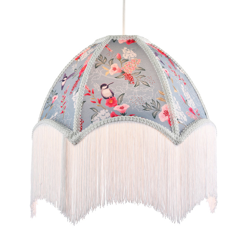 20cm H Cotton Empire Lamp Shade ( No Direct Attachment Method ) in Blue