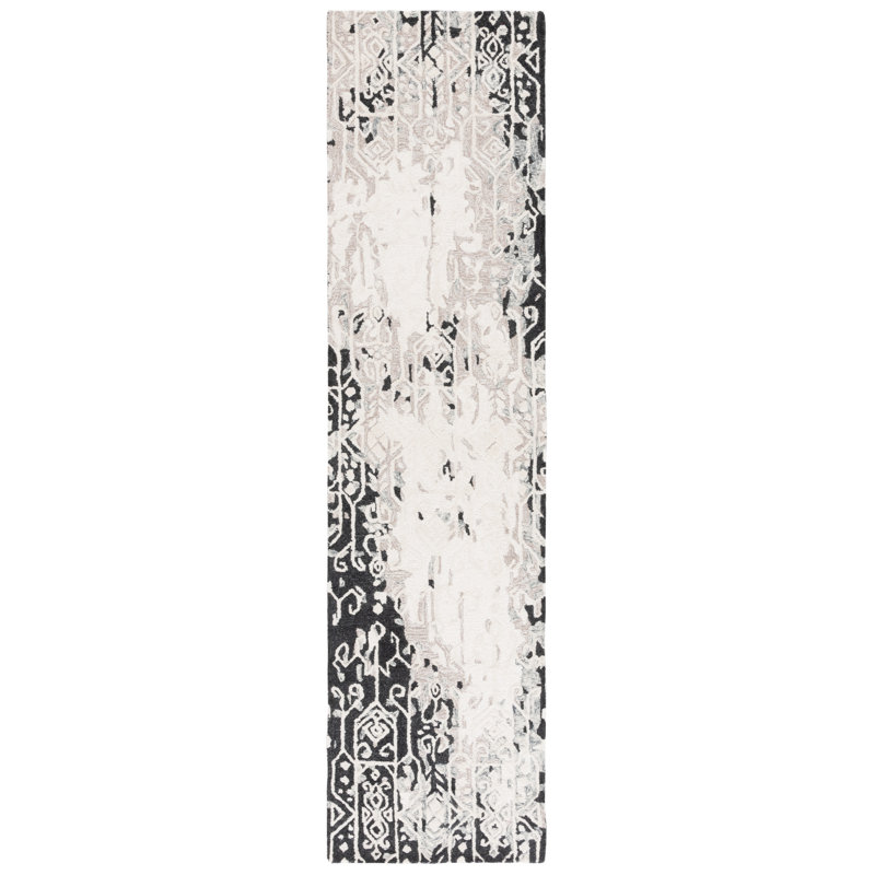 Ebony Hand Tufted Wool Pile Rug, Runner 2'3" x 9'