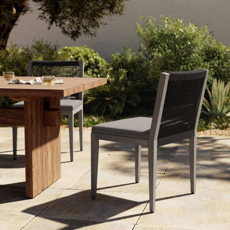 Dimitri Outdoor Dining Side Chair, Gray, Faye Sand
