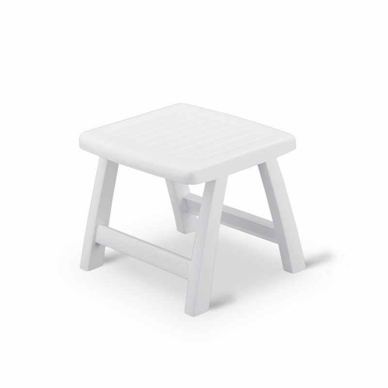 Roma Side Table Ottoman, White
