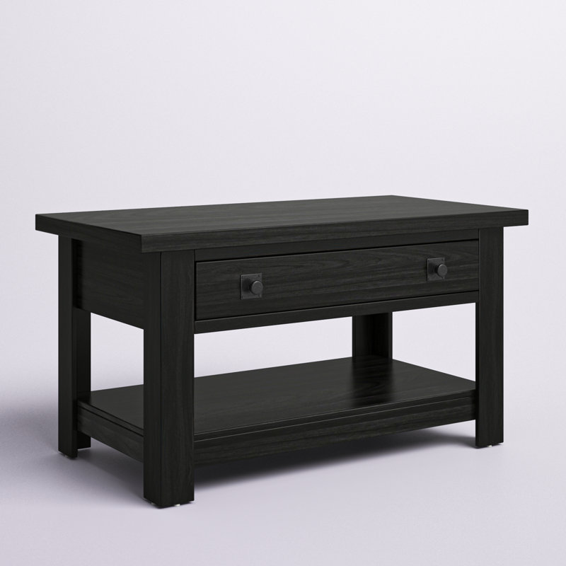 Table basse à 4 pieds avec rangement Braintree, Noir