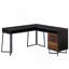 Bureau en L, finition noyer foncé