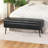  42" Faux Leather Storage Ottoman Bench With Metal Legs-1564766472
