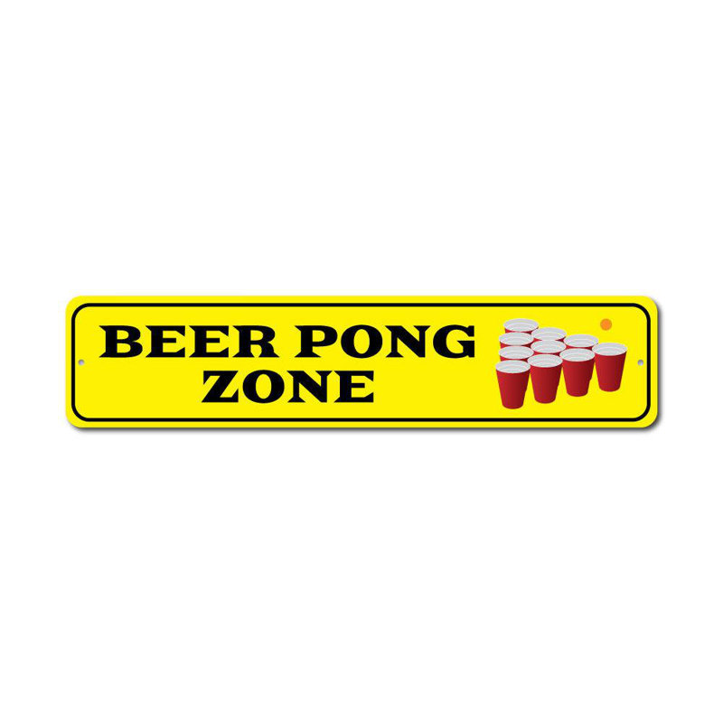 Plaque en aluminium Beer Pong, H 4 po x l 18 po x P 0,04 po