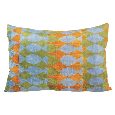 Velvet Ikat Pillow Cover And Insert